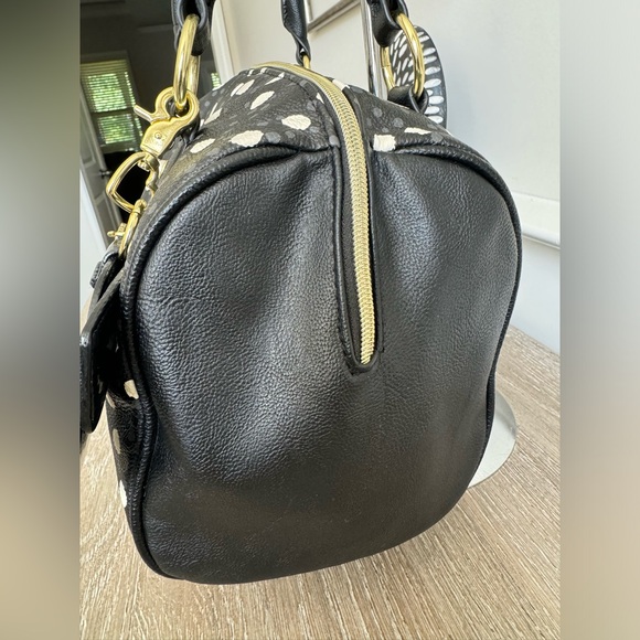 Betsy Johnson Purse Black & white polka dots  with Large Patent Bow Charm - Picture 13 of 13